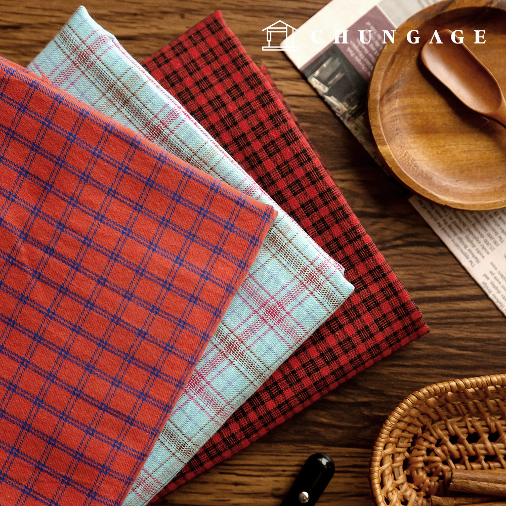 Cotton fabric Check Patterns Fabric Wide Width grid Dream 3 types