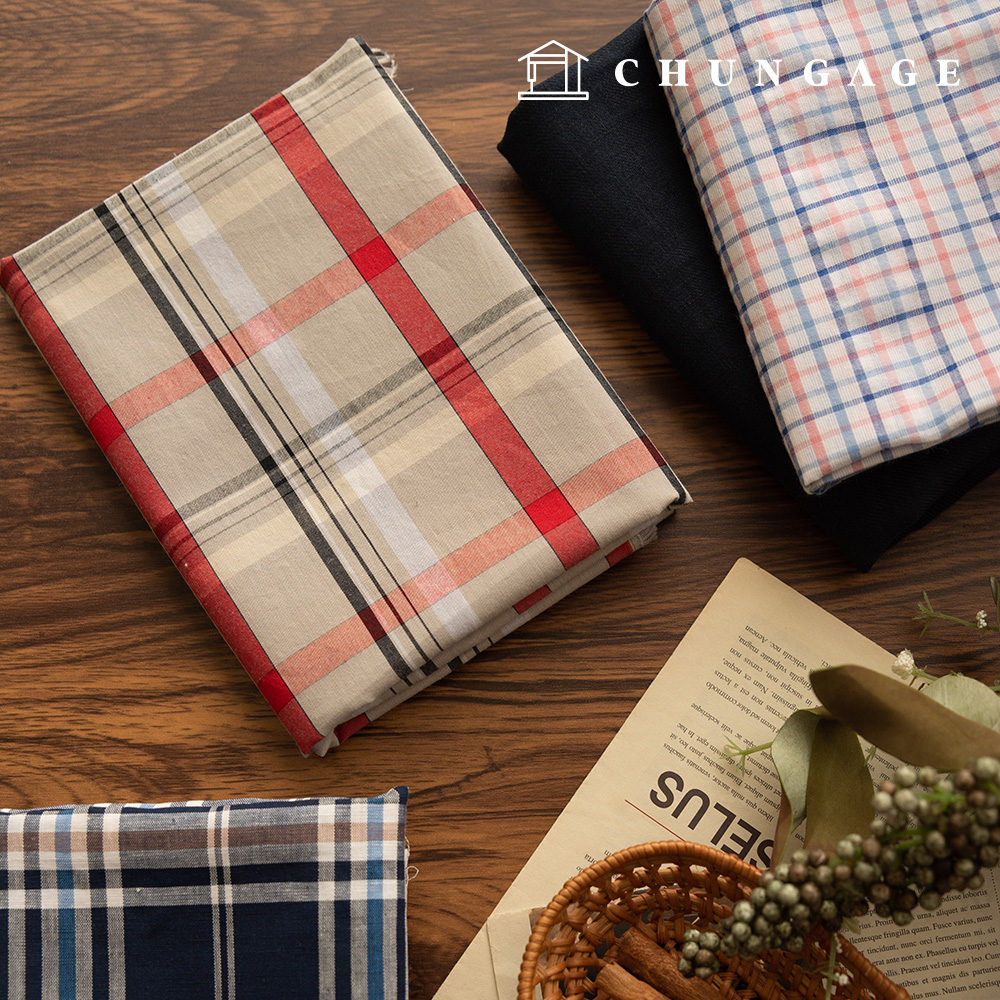Plain Fabric Check Patterns Grid 4 types
