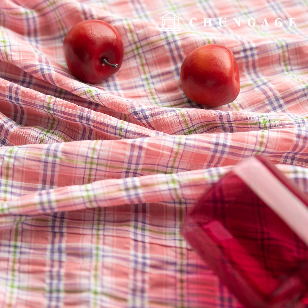 2 types of plaid cotton fabric Span Check Patterns Fabric