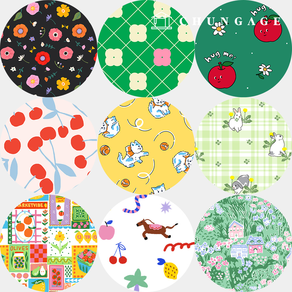 Cotton napping microfiber fleece fabric Winter 20 count fabric Nordic animal check vintage floral flower fabric 123 types