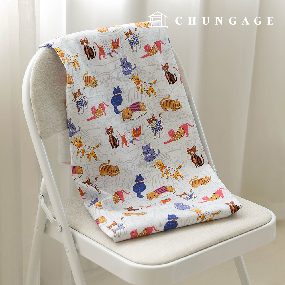 Cotton Oxford Fabric Cat Patterns Fabric atelier Cats