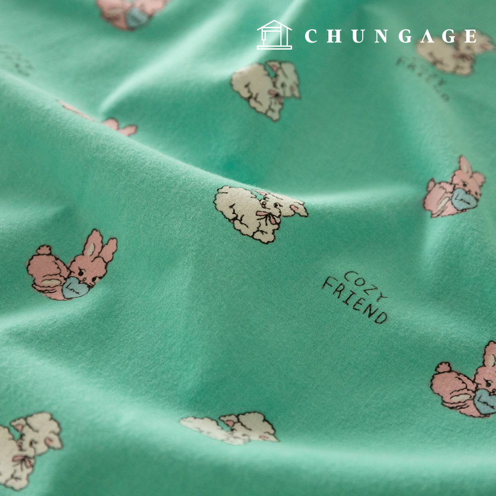 Cotton napping microfiber fleece fabric Winter 20 count rabbit sheep animal fabric Little Cozy