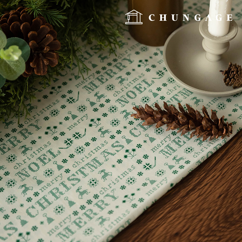 40 count high-density cotton Christmas fabric minimal Noel