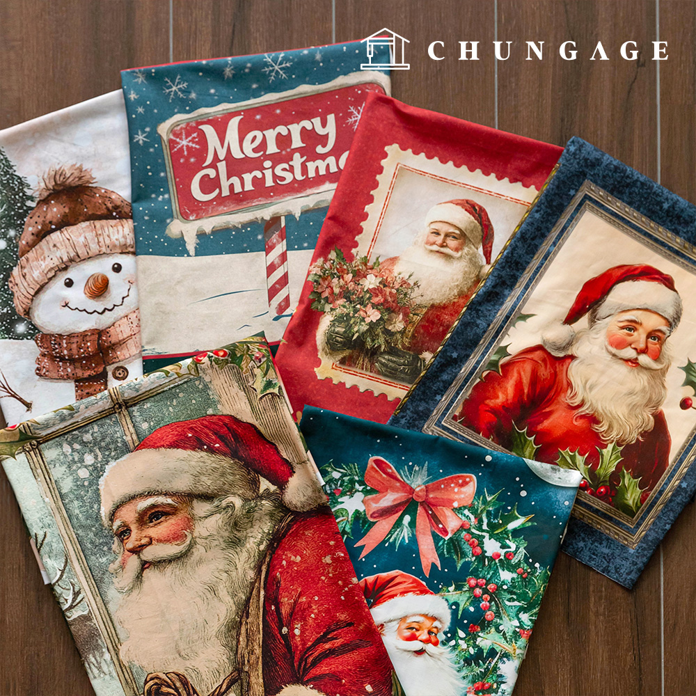 Cotton Christmas Cutout Fabric Vintage Christmas 6 types