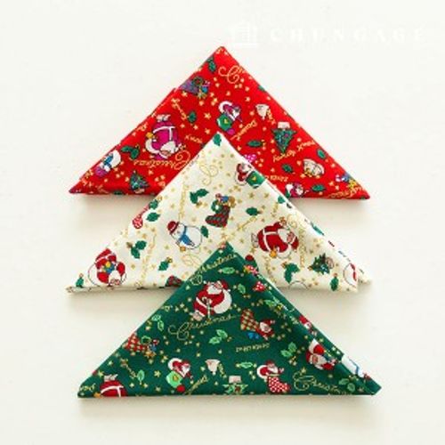 Christmas fabric package cotton 40 count Santa Claus 3-pack 158