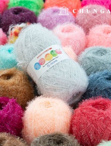 Knitting Yarn Wellbeing Scrubber Yarn Scrubber Knitting Crochet Hook Glitter Colorful 91Color