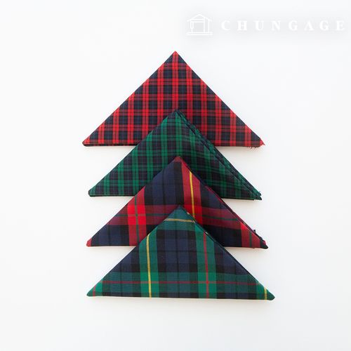 Christmas fabric package tartan check scrap fabric cotton dyed red piece black watch 4 types 161