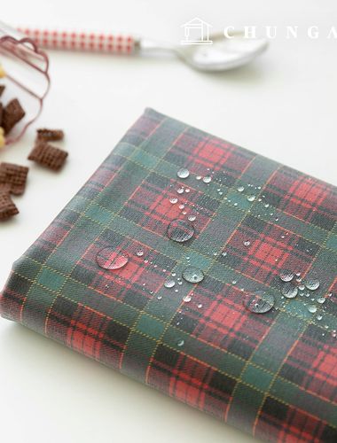 Waterproof Cloth Oxford Fabric Vintage Check Fabric Laminate TPU Winter Cherry Green Red