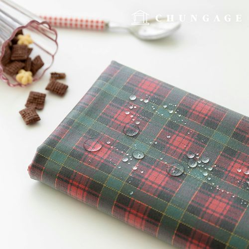 Waterproof Cloth Oxford Fabric Vintage Check Fabric Laminate TPU Winter Cherry Green Red