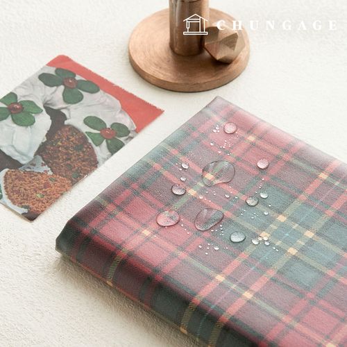 Waterproof Cloth Oxford Fabric Vintage Check Fabric Laminate TPU Winter Cherry Yellow Red