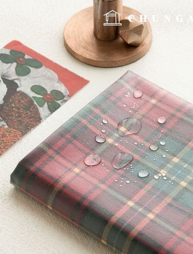 Waterproof Cloth Oxford Fabric Vintage Check Fabric Laminate TPU Winter Cherry Yellow Red