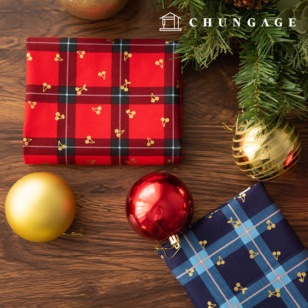 Cotton Oxford fabric Christmas Fabric Merry Cherry 2 types