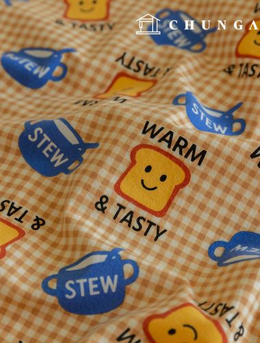 Cotton napping microfiber fleece fabric Winter 20 count check fabric Toast and Stew