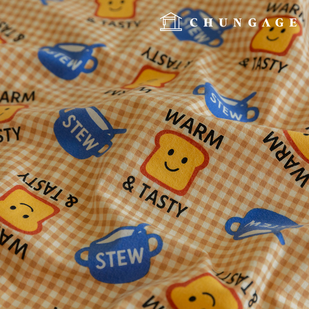 Cotton napping microfiber fleece fabric Winter 20 count check fabric Toast and Stew