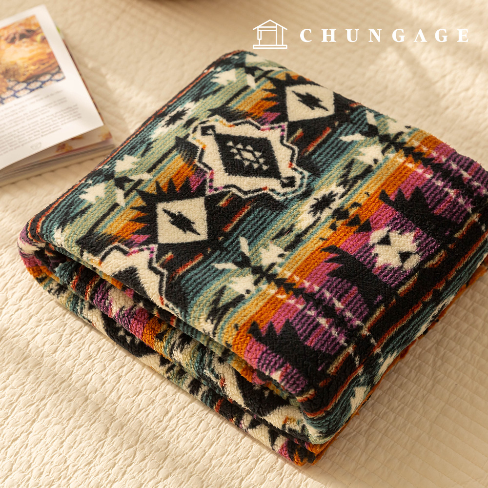 Wool swirly fluffy fleece faux fur Winter Fabric Nordic Patterns Wide Width Gomez