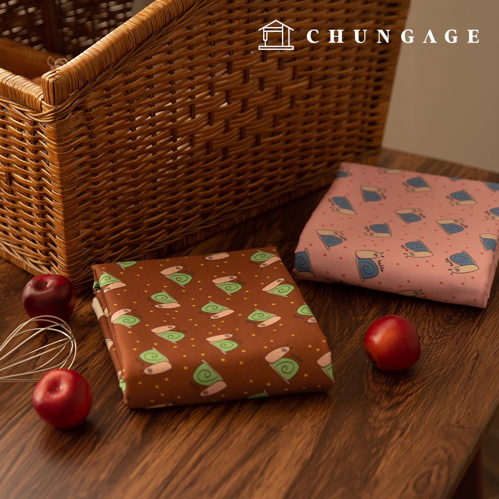 20 count cotton snail dot fabric wide width Hello Snail 2 types