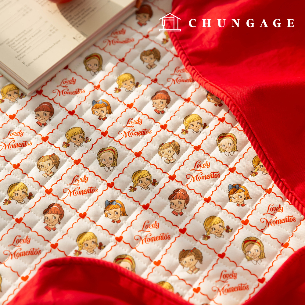 Quilted Fabric cotton20 count DTP Character quilted fabric lovely Momento