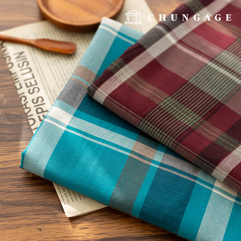 Cotton fabric check pre-dyed fabric wide width color mix check 2 types