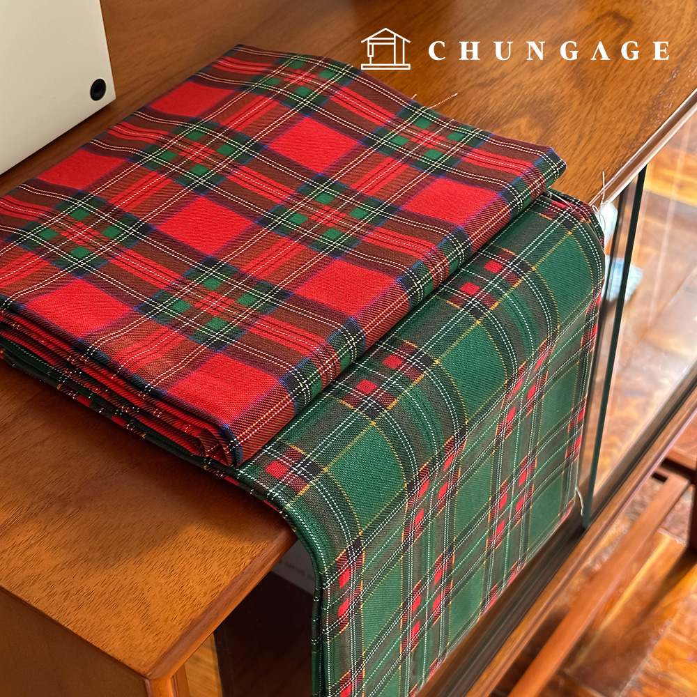 Cotton Oxford Fabric Christmas Wide Width Fabric Holly Grid 2 types