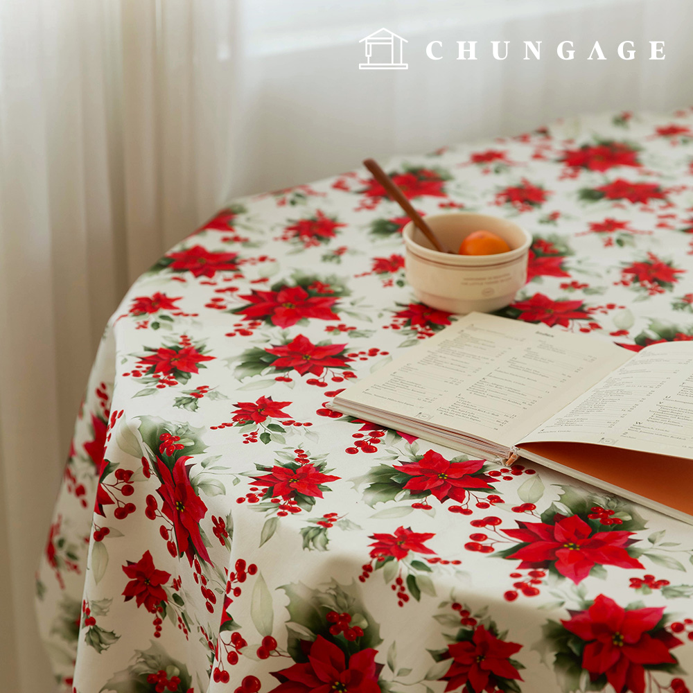 Cotton Oxford Fabric Christmas Wide Width Fabric Merry Blossom 2 types