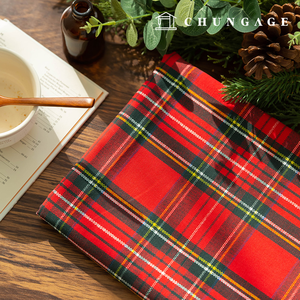 Cotton Oxford Fabric Christmas Wide Width Fabric Cozy Plaid