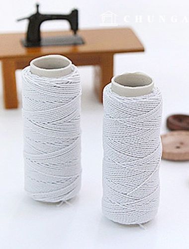 Rubber Thread Crease Sewing Sewing Machine Small 25yard 2 Pieces White