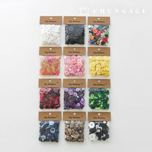 Clothing Accessories Plastic Collar Size Mixture Button Set Collection