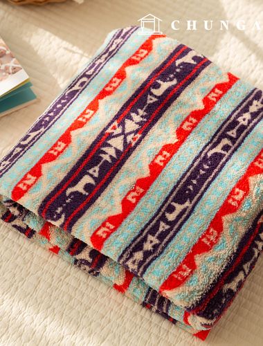 Wool swirly fluffy fleece faux fur Winter Fabric Nordic Patterns Wide Width Sera