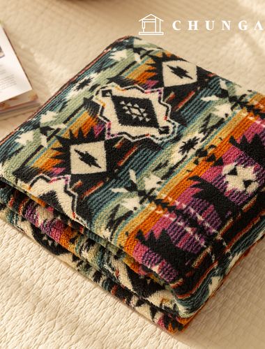 Wool swirly fluffy fleece faux fur Winter Fabric Nordic Patterns Wide Width Gomez