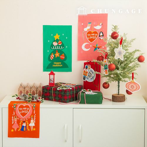 Christmas fabric, pure cotton oxford fabric, DTP cut paper, fabric, holiday love 1 OX-530