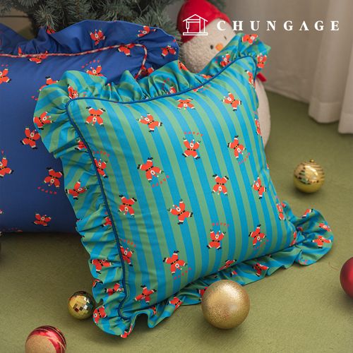 Cotton fabric Christmas fabric 20 count DTP Fabric Dancing Santa Green Blue Stripe 423