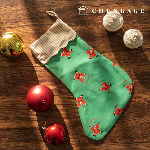 Cotton fabric Christmas fabric 20 count DTP Fabric Dancing Santa Green 420