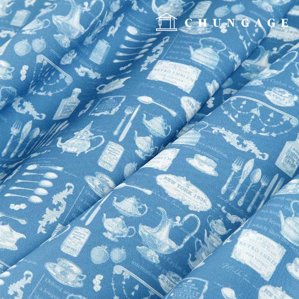 Oxford fabric cotton 20 count eco-friendly DTP baroque plate Blue MOX1879