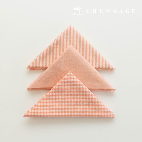 Fabric package Check 4mm scrap fabric cotton Washing Plain piece cloth Melan 3 types 018 True pink