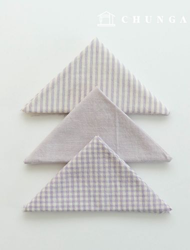 fabric package Check 4mm scrap fabric cotton Plain Doll puppy clothes making Melan 3 types 023 Light Purple