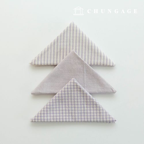 fabric package Check 4mm scrap fabric cotton Plain Doll puppy clothes making Melan 3 types 023 Light Purple