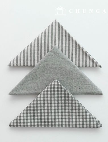 Fabric package Check 4mm scrap fabric cotton Plain Doll puppy clothes making Melan 3 types 024 Light gray