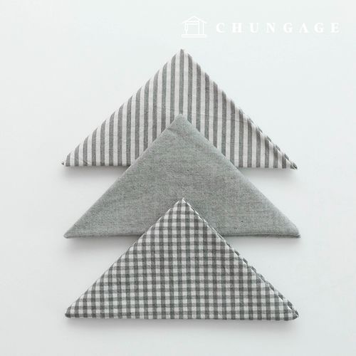 Fabric package Check 4mm scrap fabric cotton Plain Doll puppy clothes making Melan 3 types 024 Light gray