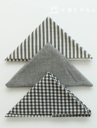 Fabric package Check 4mm scrap fabric cotton Plain Doll puppy clothes making Melan 3 types 025 darkgray