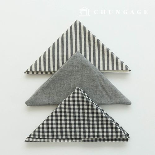 Fabric package Check 4mm scrap fabric cotton Plain Doll puppy clothes making Melan 3 types 025 darkgray