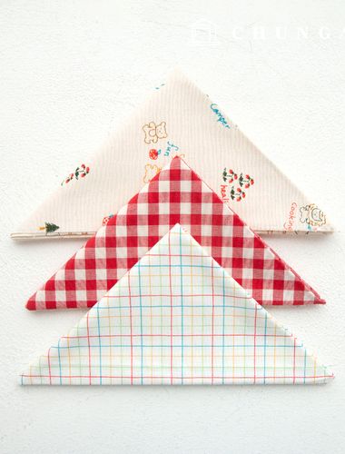 Fabric package Teddy bear Check scrap fabric Red cotton scrap fabric 3 types 086