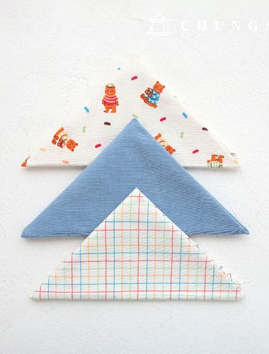 fabric package animal check scrap fabric teddy bear blue piece of cloth 3 types 089