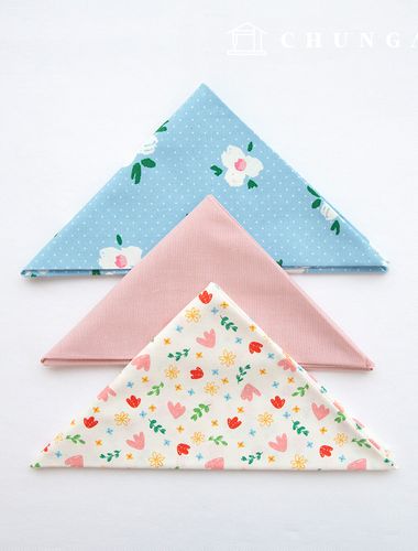 Fabric package Flower fabric Flower pattern fabric Sky Pink Patchwork fabric 3 types 097