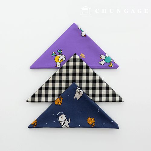 Fabric package animal scrap fabric Check cotton Black Doll puppy clothes making scrap fabric 3 types 102