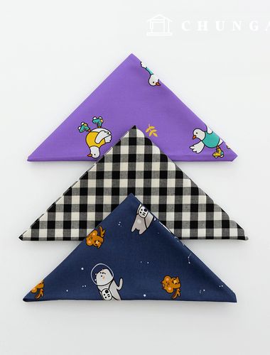 Fabric package animal scrap fabric Check cotton Black Doll puppy clothes making scrap fabric 3 types 102