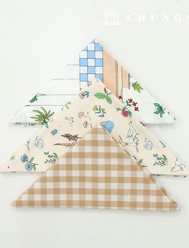 Fabric Package Check Fabric Plant Pattern Vintage Flower Beige Patchwork 3 Types 134