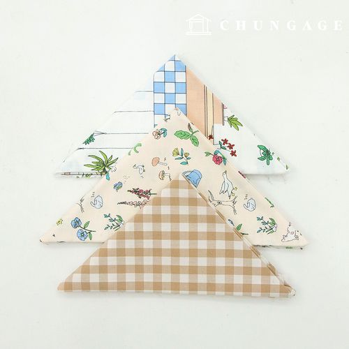 Fabric Package Check Fabric Plant Pattern Vintage Flower Beige Patchwork 3 Types 134