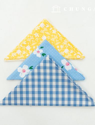 Fabric package Flower fabric Flower pattern Check Fabric Yellow Patchwork 3 pack 135
