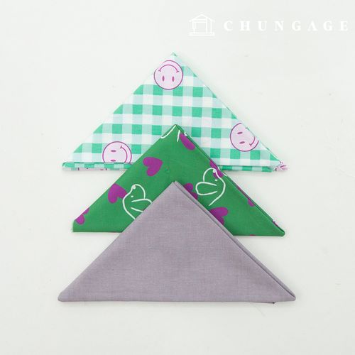 fabric package Check scrap fabric heart smile doll puppy clothes making scrap fabric 3 types 139