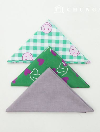 fabric package Check scrap fabric heart smile doll puppy clothes making scrap fabric 3 types 139